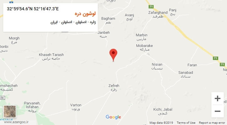 روستای لوشون دره بر روی نقشه