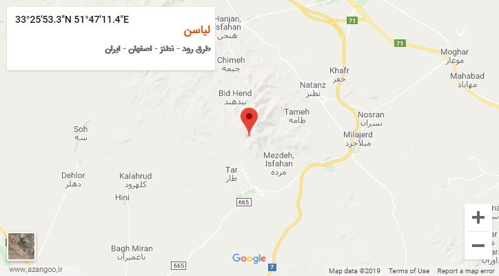 روستای لیاسن بر روی نقشه