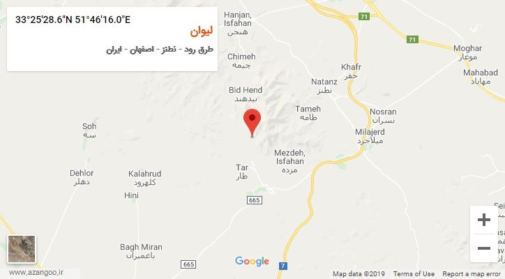 روستای لیوان بر روی نقشه