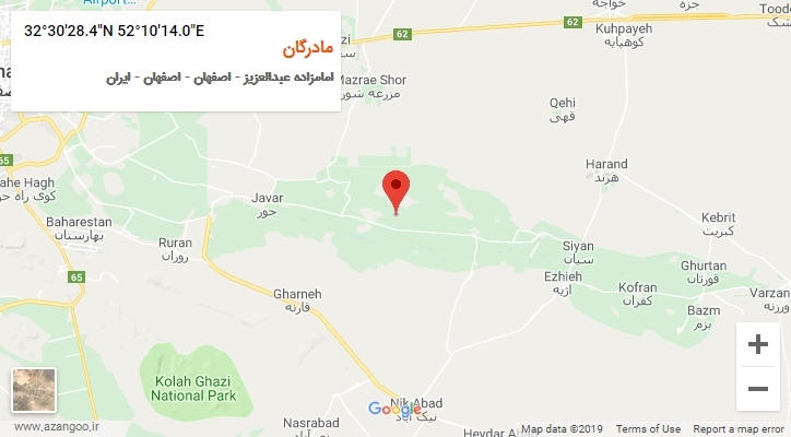 روستای مادرگان بر روی نقشه