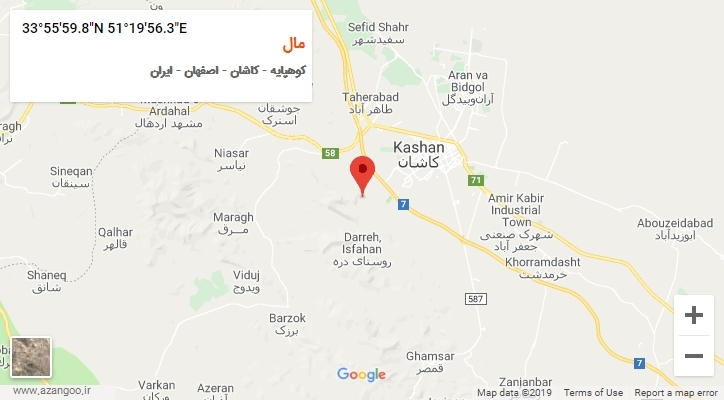 روستای مال بر روی نقشه