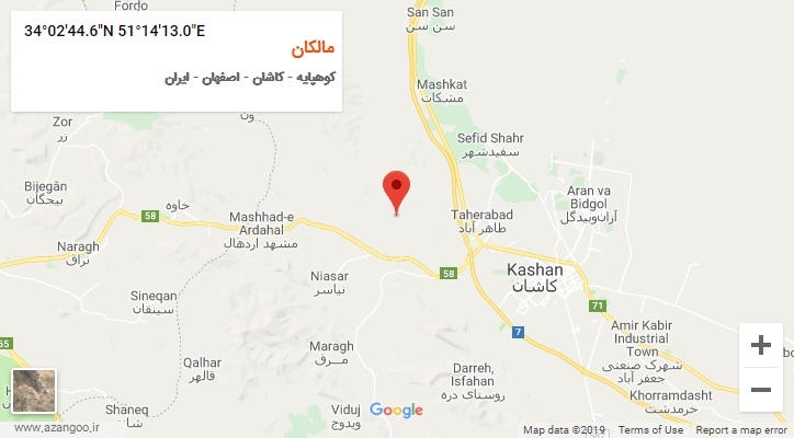 روستای مالکان بر روی نقشه