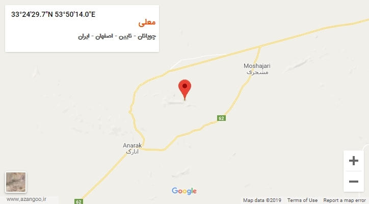 روستای معلی بر روی نقشه