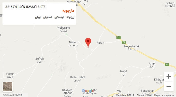روستای مارچوبه بر روی نقشه