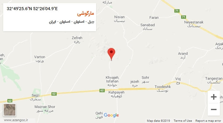 روستای مارگوشی بر روی نقشه