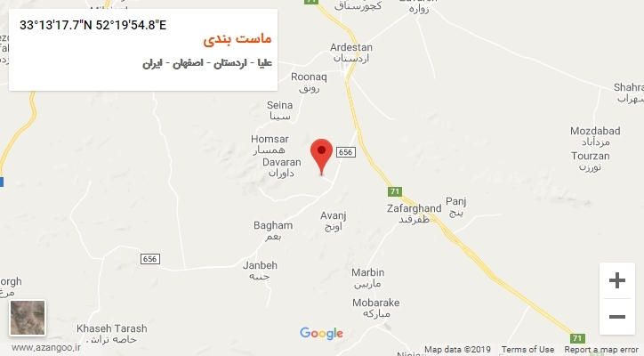روستای ماست بندی بر روی نقشه