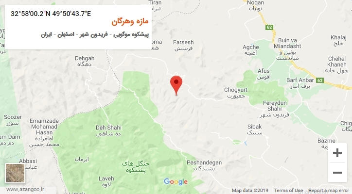 روستای مازه وهرگان بر روی نقشه