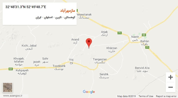 روستای مازمهرآباد بر روی نقشه