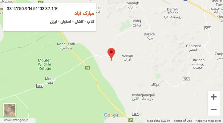 روستای مبارک آباد بر روی نقشه