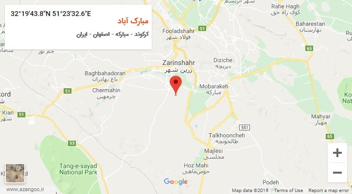 روستای مبارک آباد بر روی نقشه