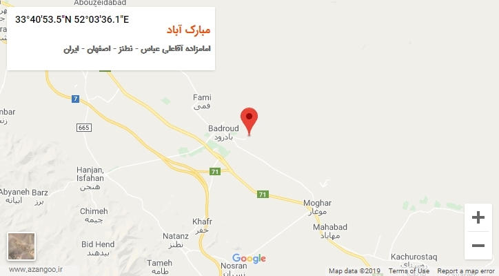 روستای مبارک آباد بر روی نقشه