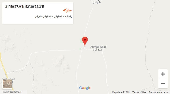 روستای مبارکه بر روی نقشه