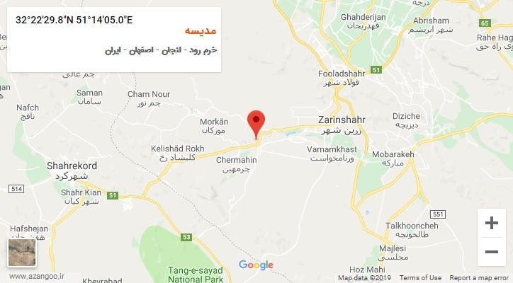 روستای مدیسه بر روی نقشه