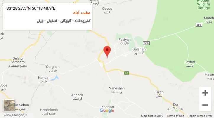روستای مفت آباد بر روی نقشه