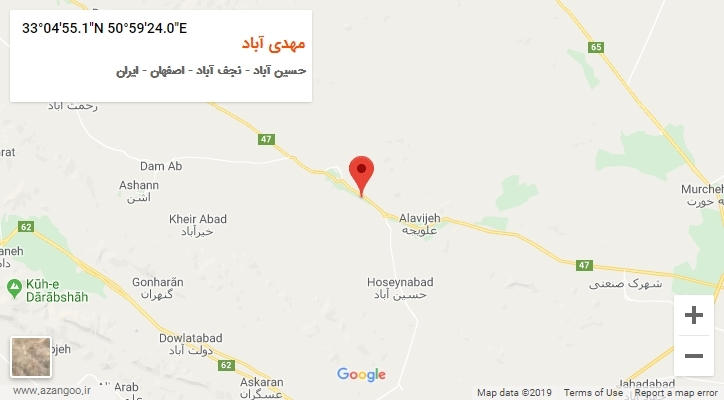 روستای مهدی آباد بر روی نقشه