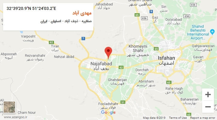 روستای مهدی آباد بر روی نقشه