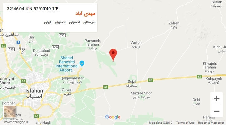 روستای مهدی آباد بر روی نقشه