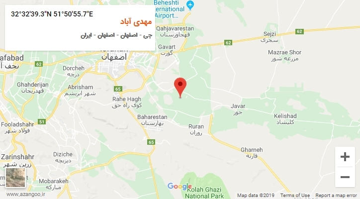 روستای مهدی آباد بر روی نقشه
