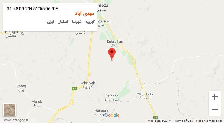 روستای مهدی آباد بر روی نقشه
