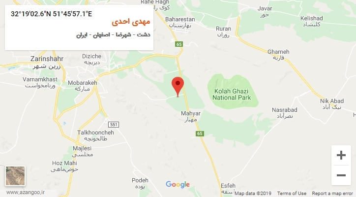 روستای مهدی احدی بر روی نقشه