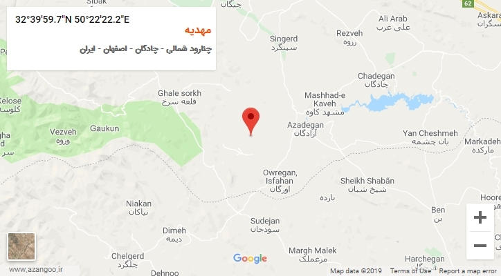روستای مهدیه بر روی نقشه