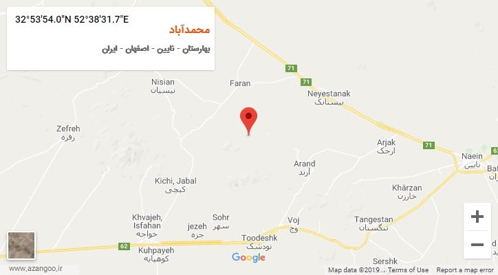 روستای محمدآباد بر روی نقشه