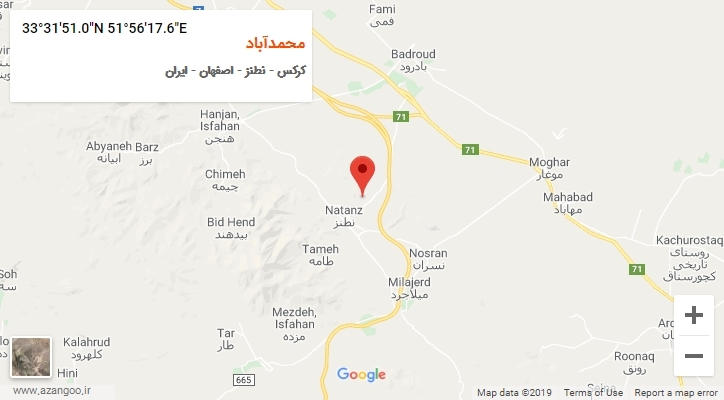 روستای محمدآباد بر روی نقشه