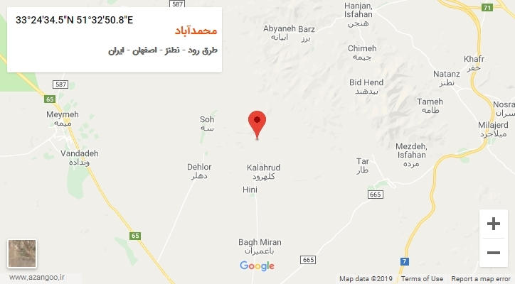 روستای محمدآباد بر روی نقشه