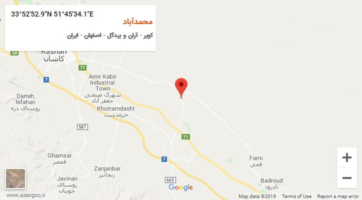 روستای محمدآباد بر روی نقشه