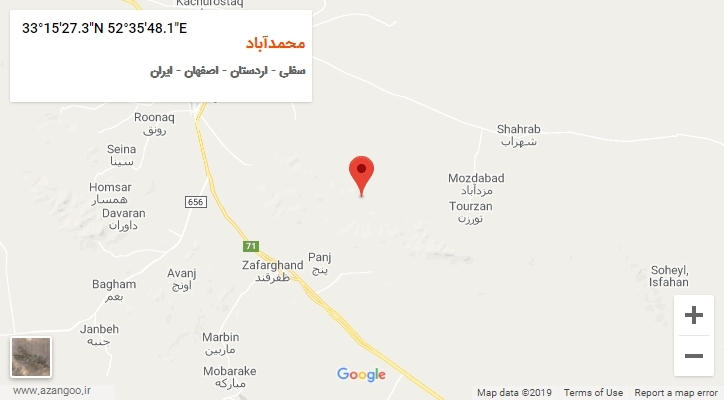 روستای محمدآباد بر روی نقشه