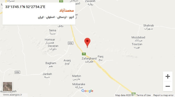 روستای محمدآباد بر روی نقشه