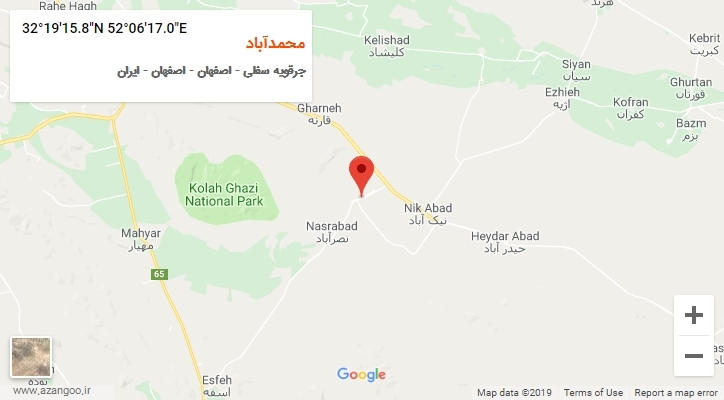 روستای محمدآباد بر روی نقشه