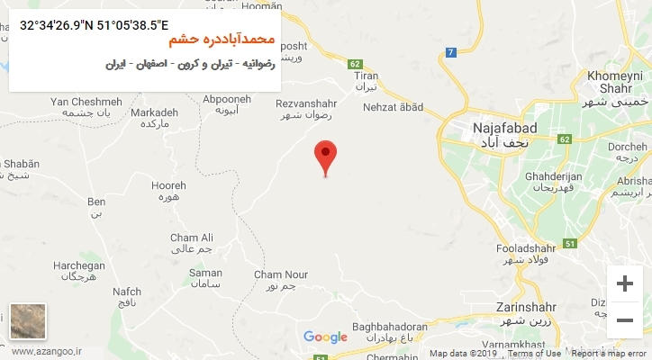 روستای محمدآباددره حشم بر روی نقشه