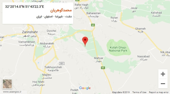 روستای محمدگوهریان بر روی نقشه