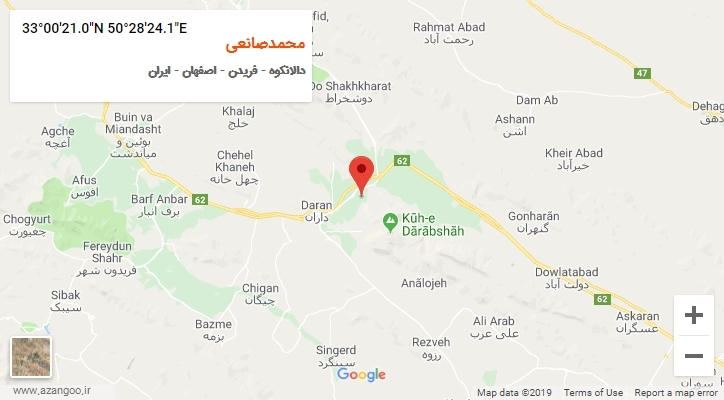 روستای محمدصانعی بر روی نقشه
