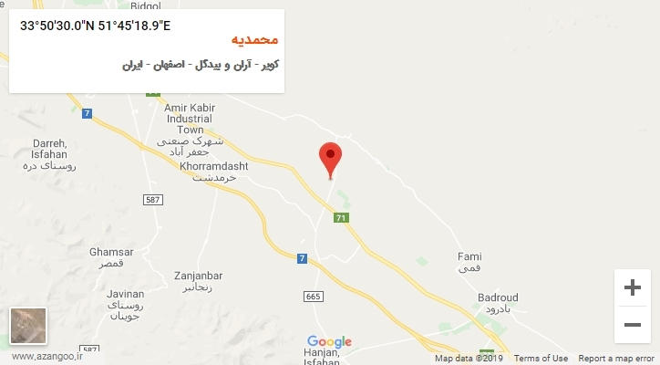 روستای محمدیه بر روی نقشه