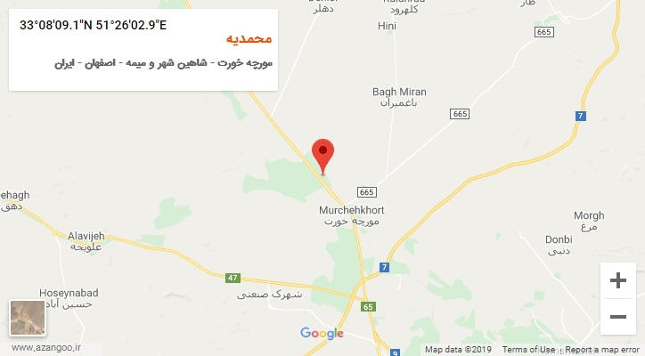روستای محمدیه بر روی نقشه