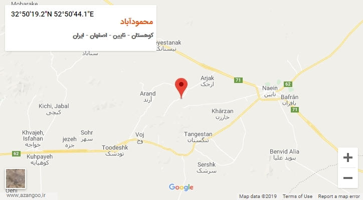 روستای محمودآباد بر روی نقشه