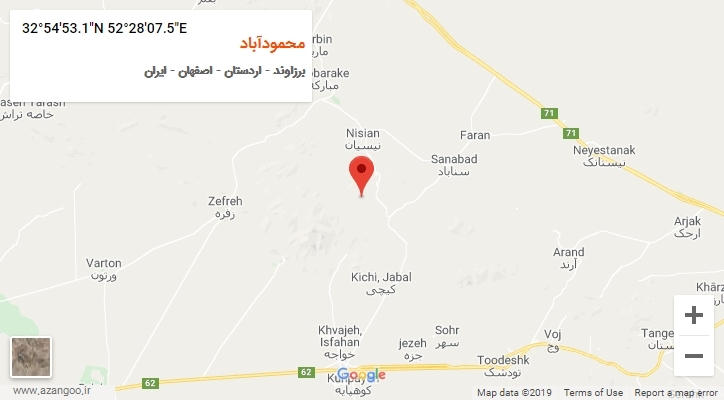 روستای محمودآباد بر روی نقشه