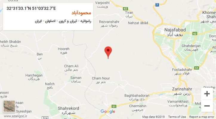 روستای محمودآباد بر روی نقشه