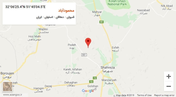 روستای محمودآباد بر روی نقشه