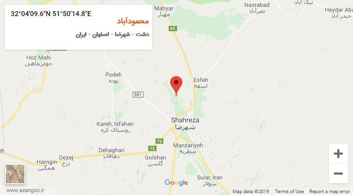 روستای محمودآباد بر روی نقشه