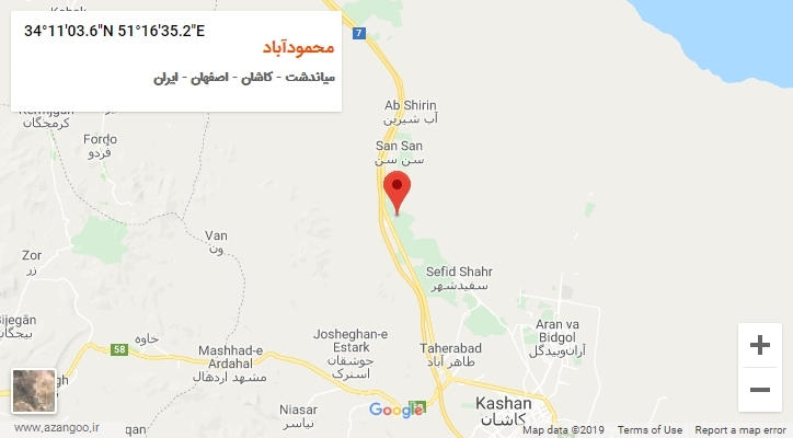 روستای محمودآباد بر روی نقشه