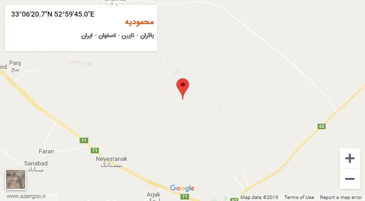 روستای محمودیه بر روی نقشه