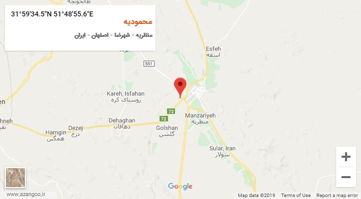 روستای محمودیه بر روی نقشه