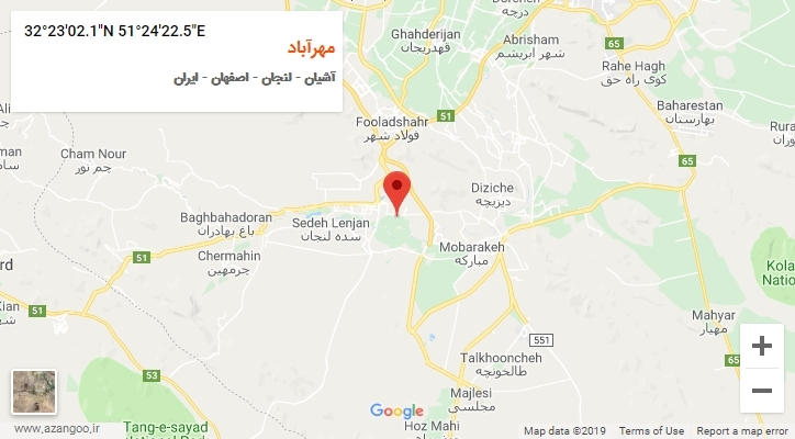 روستای مهرآباد بر روی نقشه