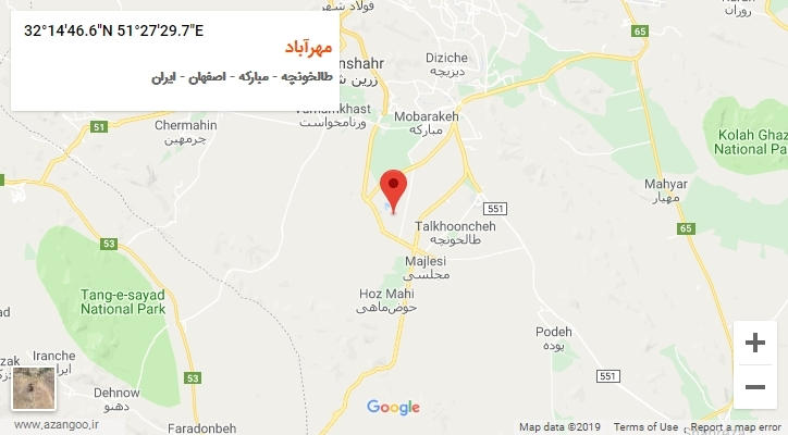 روستای مهرآباد بر روی نقشه