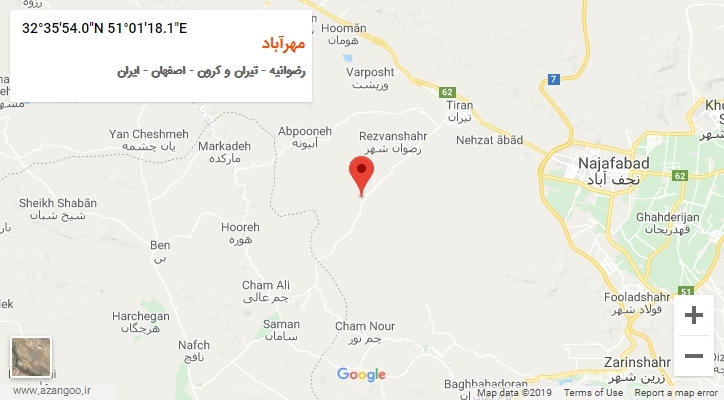 روستای مهرآباد بر روی نقشه