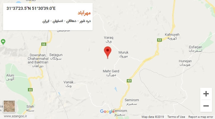 روستای مهرآباد بر روی نقشه