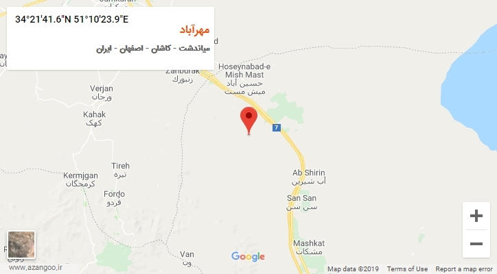 روستای مهرآباد بر روی نقشه